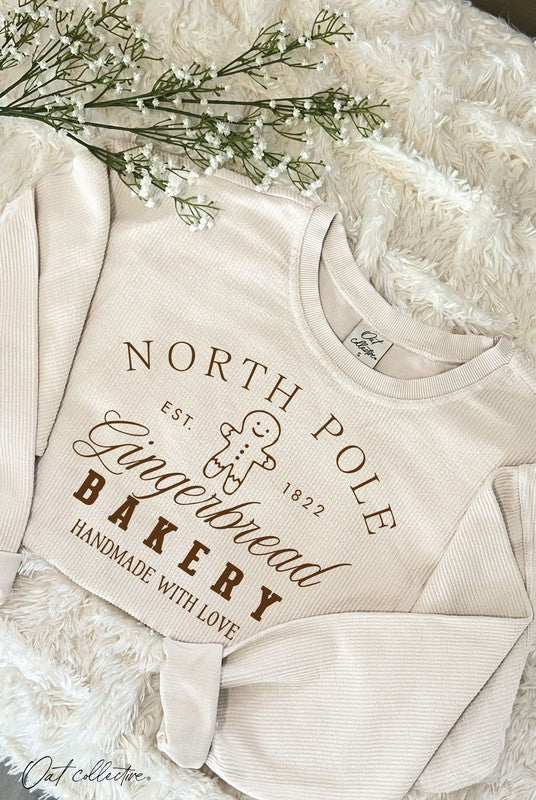 North Pole Cropped Thermal Vintage Pullover