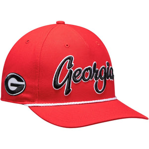 47 BRAND Men's Hats RED UGA Georgia Bulldogs '47 Brand Overhand Script MVP Snapback Adjustable Hat || David's Clothing OVRHS17GWP