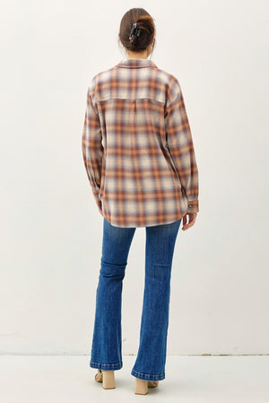 Be Cool LA Women's Top Oversized Cotton Flannel Shirt || David's Clothing