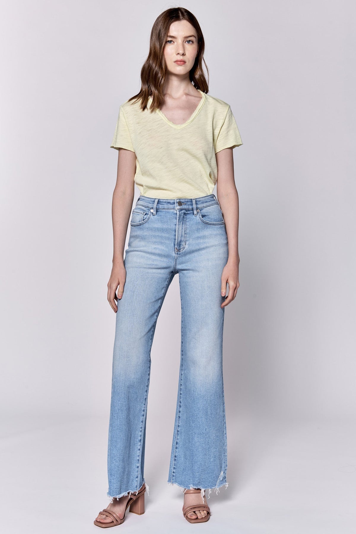 DEAR JOHN DENIM Women's Jeans Dear John Fiona High Rise Full Inseam Fray Hem Jeans Sarasota