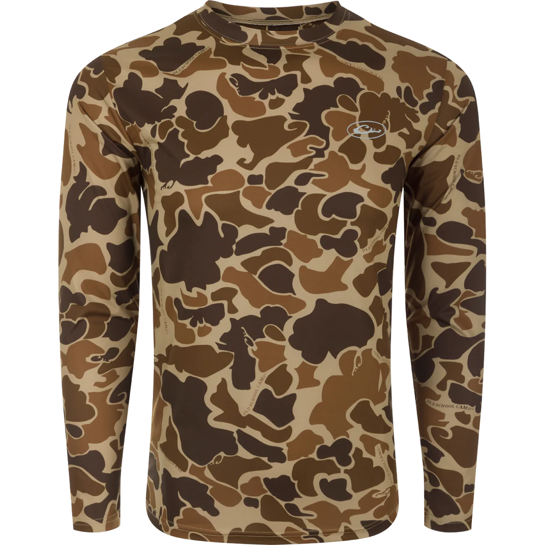 DRAKE CLOTHING CO. 9-Mat Men's Knit Shi Drake EST Camo Performance Long Sleeve Crew || David's Clothing