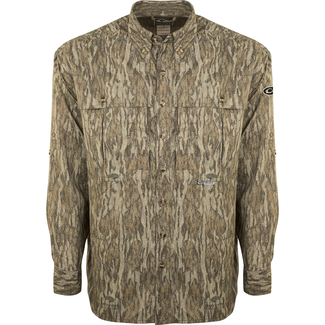 DRAKE CLOTHING CO. Men's Sport Shirt OLD SCHOOL CAMO / S Drake EST Camo Flyweight Wingshooter's Long Sleeve Shirt || David's Clothing DW7007016