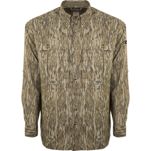 DRAKE CLOTHING CO. Men's Sport Shirt BOTTOMLAND CAMO / S Drake EST Camo Flyweight Wingshooter's Long Sleeve Shirt || David's Clothing DW7007006