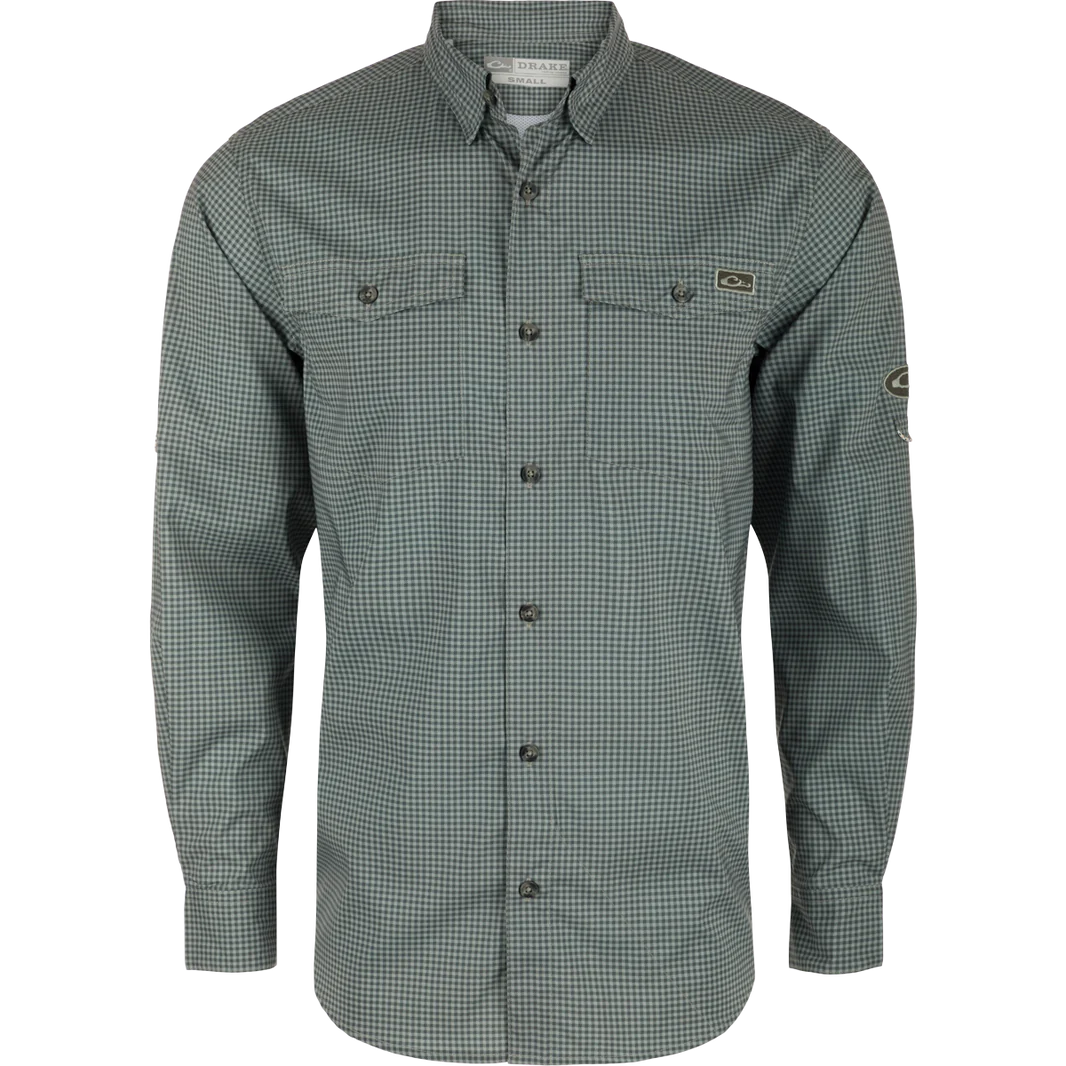 DRAKE CLOTHING CO. Men's Sport Shirt DARK SHADOW / M Drake Frat Gingham Check Button-Down Long Sleeve Shirt || David's Clothing DS2266DST