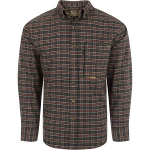 DRAKE CLOTHING CO. Men's Sport Shirt PINE NEEDLE / M Drake Autumn Brushed Twill Plaid Button-Down Long Sleeve Shirt || David's Clothing DS2195PNE