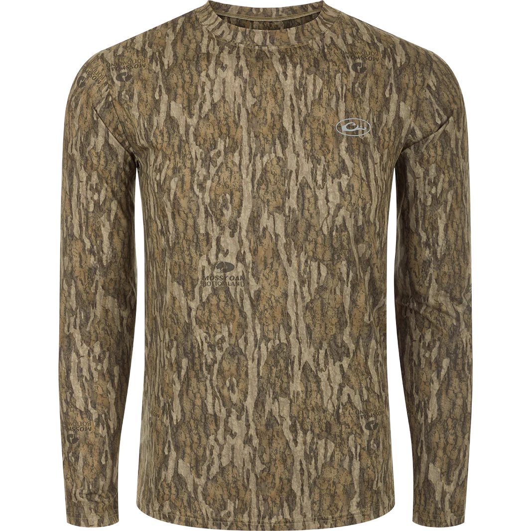 DRAKE CLOTHING CO. Men's Tees Drake EST Camo Performance Long Sleeve Crew || David's Clothing