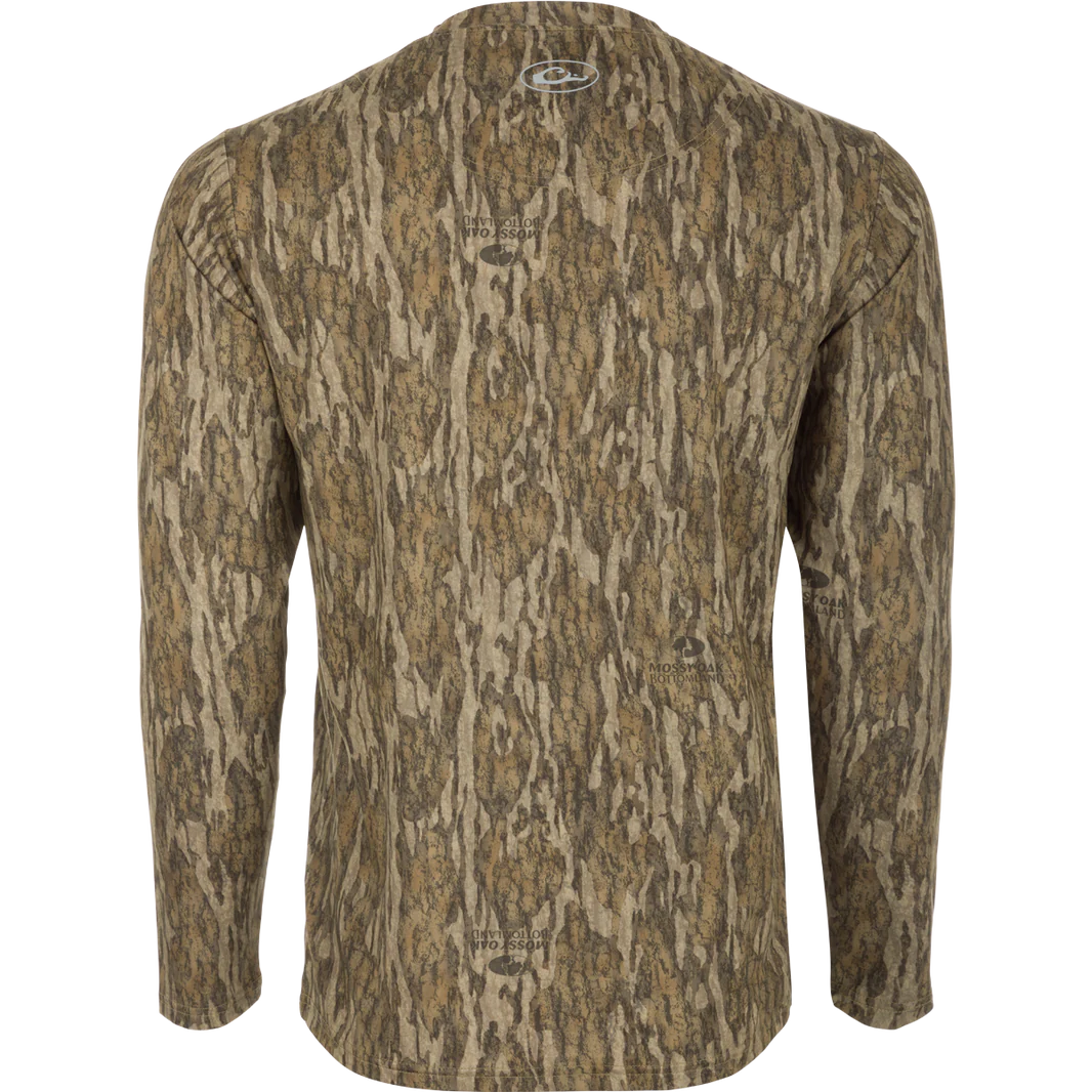 DRAKE CLOTHING CO. Men's Tees Drake EST Camo Performance Long Sleeve Crew || David's Clothing