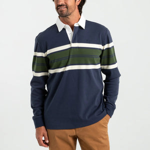 DUCK HEAD Men's Polo Duck Head Legacy Stripe Rugby Shirt || David's Clothing