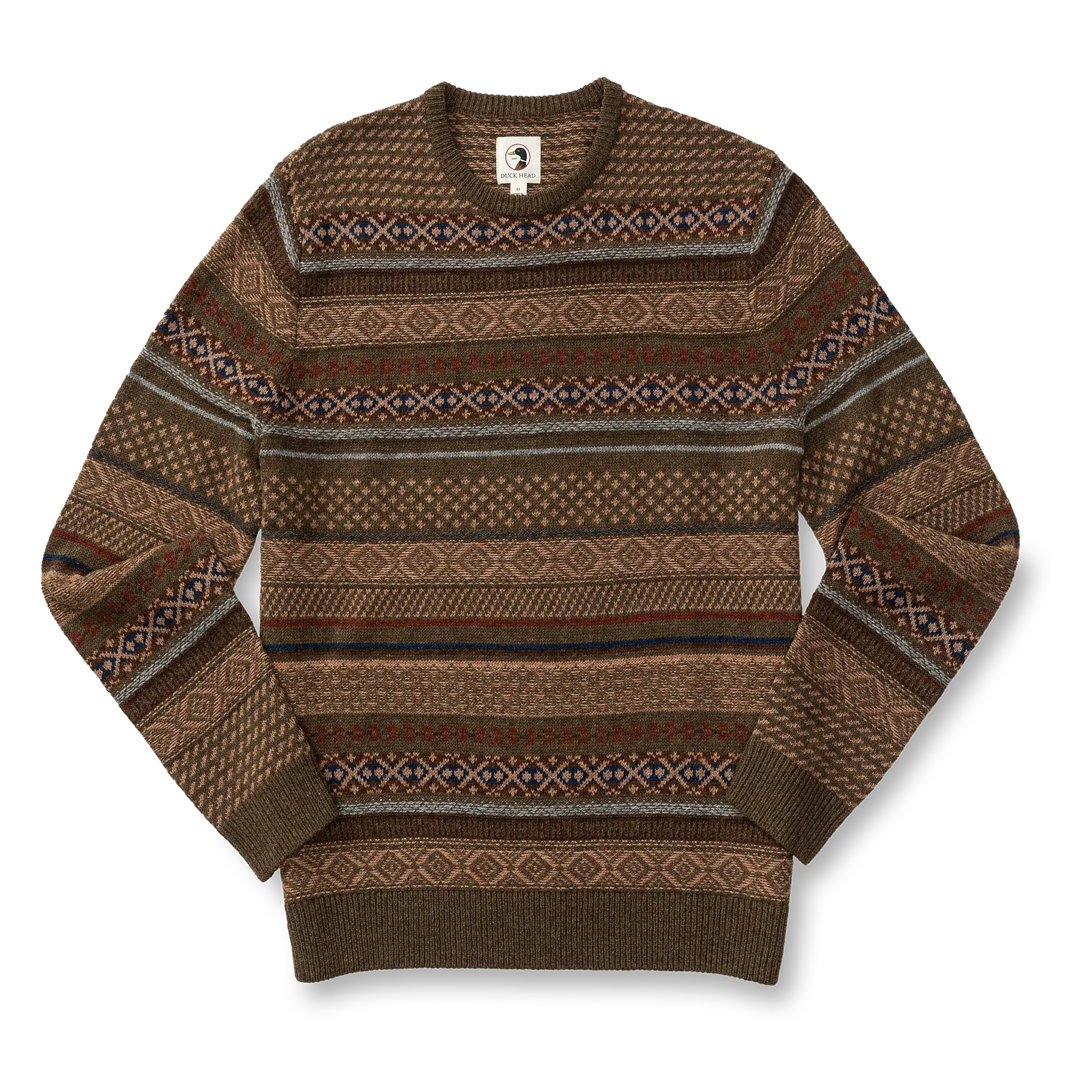 DUCK HEAD Men's Pullover Duck Head Birch Fair Isle Merino Crewneck Sweater  || David's Clothing