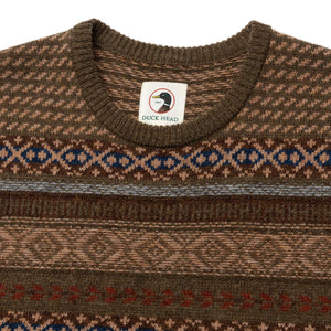 DUCK HEAD Men's Pullover Duck Head Birch Fair Isle Merino Crewneck Sweater  || David's Clothing