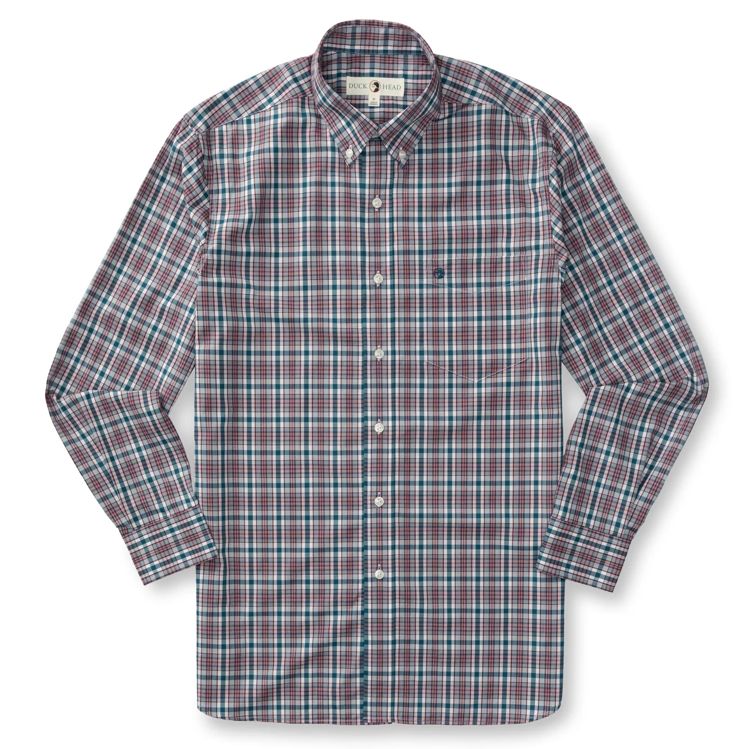 DUCKHEAD Men's Sport Shirt Duck Head Performance Poplin Sport Shirt Wallace Plaid || David's Clothing