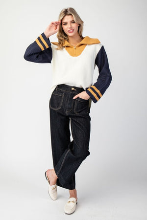 ee:some Women's Sweaters Sailor Collar Sweater Pullover Top || David's Clothing