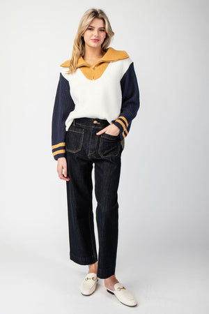 ee:some Women's Sweaters Sailor Collar Sweater Pullover Top || David's Clothing