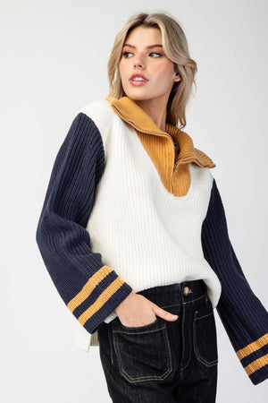 ee:some Women's Sweaters Sailor Collar Sweater Pullover Top || David's Clothing