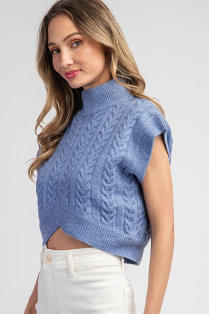 ee:some Women's Sweaters Textured Mock Neck Sweater Top || David's Clothing