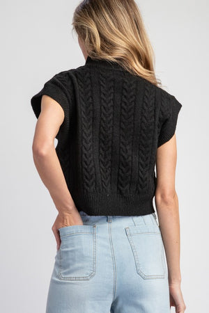 ee:some Women's Sweaters Textured Mock Neck Sweater Top || David's Clothing