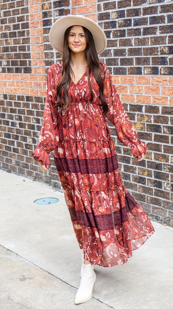 Aurora Floral Long Sleeve Maxi Dress – Inherit Co.