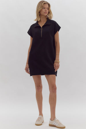 ENTRO INC Women's Dresses Knit Zip Sweater Dress || David's Clothing