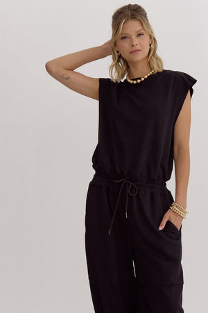 ENTRO INC Women's Jumpsuit Sleeveless Oversized Jumpsuit || David's Clothing