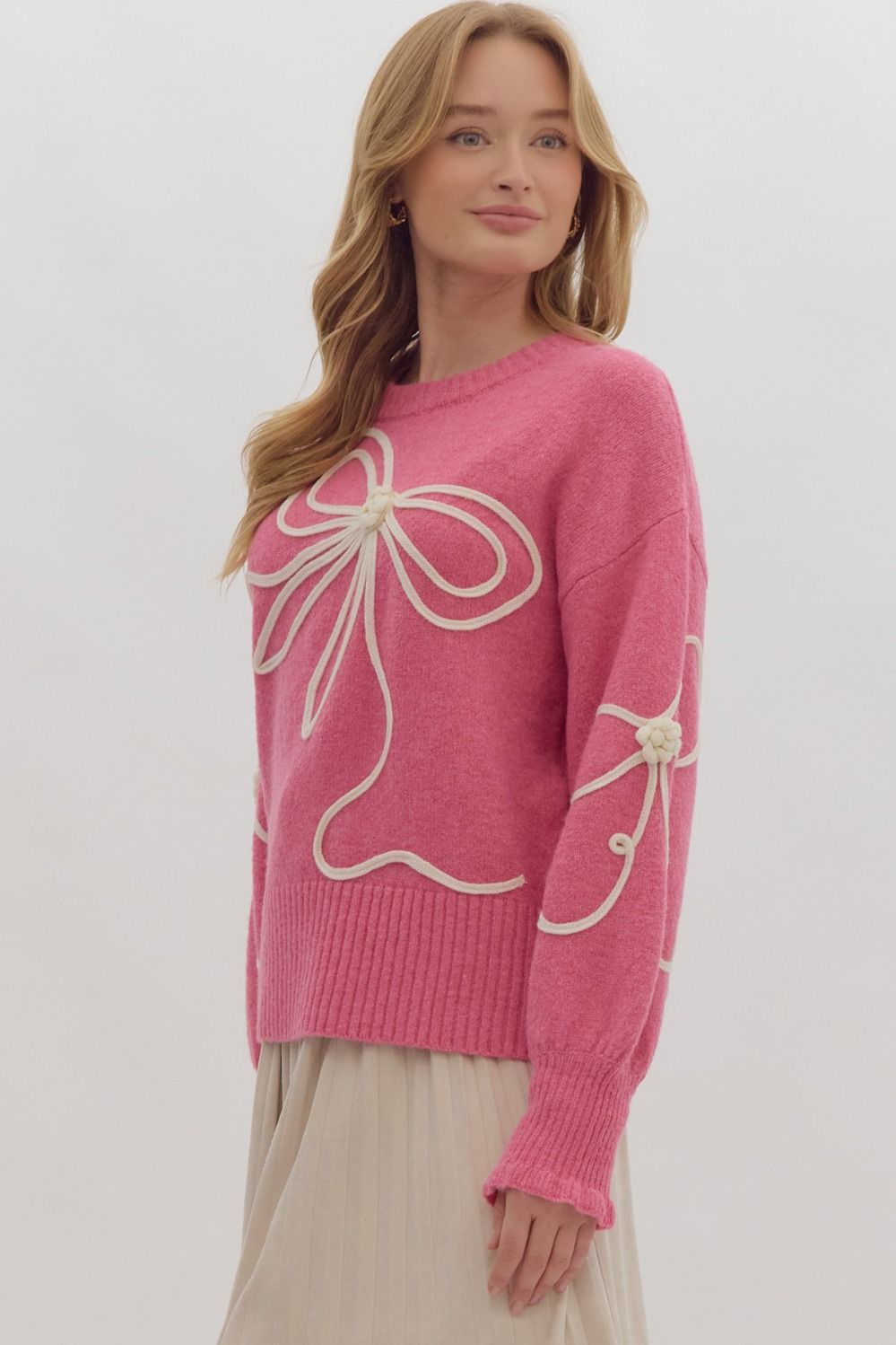Thread Embroidery Oversized Sweatshirt