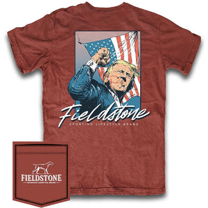 FIELDSTONE Men's Tees RED UGA / S Fieldstone Trump Fight Tee || David's Clothing 658TRUMPR