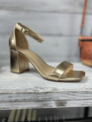 FORTUNE DYNAMIC Women's Shoes Larch Gold Block Heel