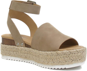 FORTUNE DYNAMIC Women's Shoes Soda Topic Espadrilles Flatform Wedge Casual Sandal