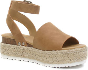 FORTUNE DYNAMIC Women's Shoes Soda Topic Espadrilles Flatform Wedge Casual Sandal