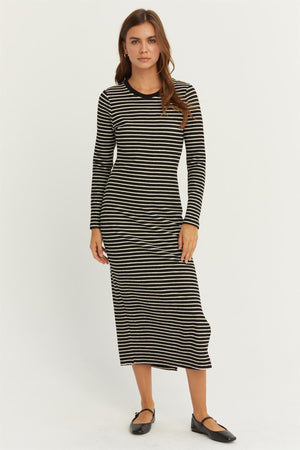 HYFVE INC. Women's Dresses Knit Striped Midi Dress || David's Clothing