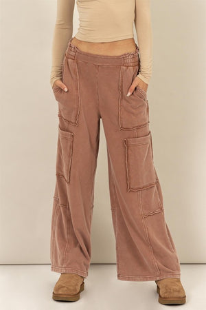 HYFVE INC. Women's Pants CHESTNUT / S Oversized Utility Sweatpants || David's Clothing DZ24E153