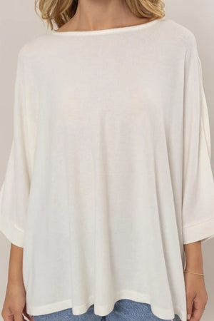 HYFVE INC. Women's Top CREAM / S Dolman 3/4 Sleeve Top || David's Clothing DZ24F811