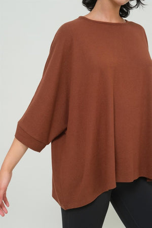 HYFVE INC. Women's Top Dolman 3/4 Sleeve Top || David's Clothing