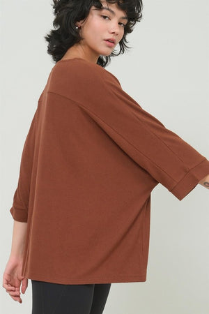 HYFVE INC. Women's Top Dolman 3/4 Sleeve Top || David's Clothing