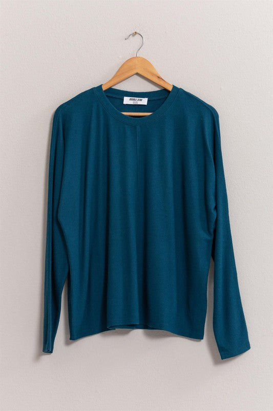 HYFVE INC. Women's Top TEAL / S Seam Front Long Sleeve Top || David's Clothing DZ24F359