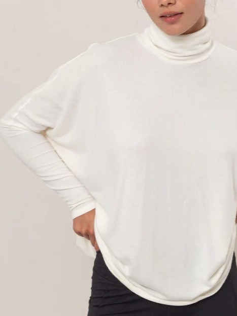 HYFVE INC. Women's Top CREAM / S Turtleneck Dolman-Sleeve Top || David's Clothing DZ24F354