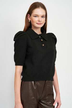 JACQUIE THE LABLE Women's Sweaters Puff Sleeve Knit Top || David's Clothing