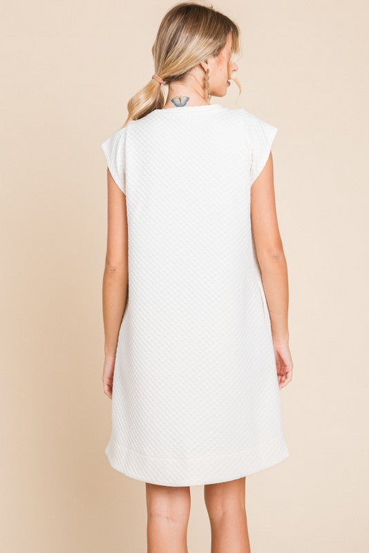 JODIFL Women's Dresses IVORY / S Embossing Texture Dress || David's Clothing H10881