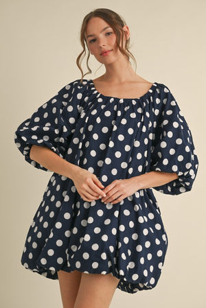 JODIFL Women's Dresses Polka Dot Print Voluminous Dress with Pockets || David's Clothing