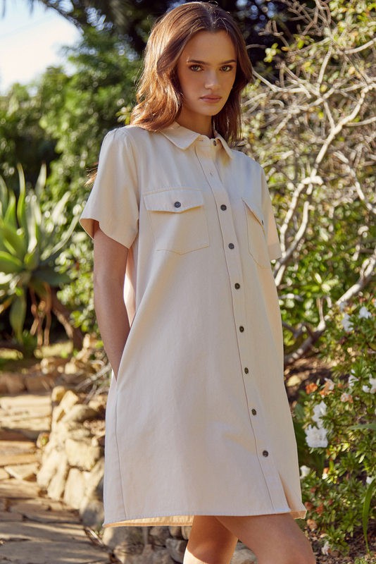 JODIFL Women's Dresses Washing Cotton Dress with Pockets || David's Clothing