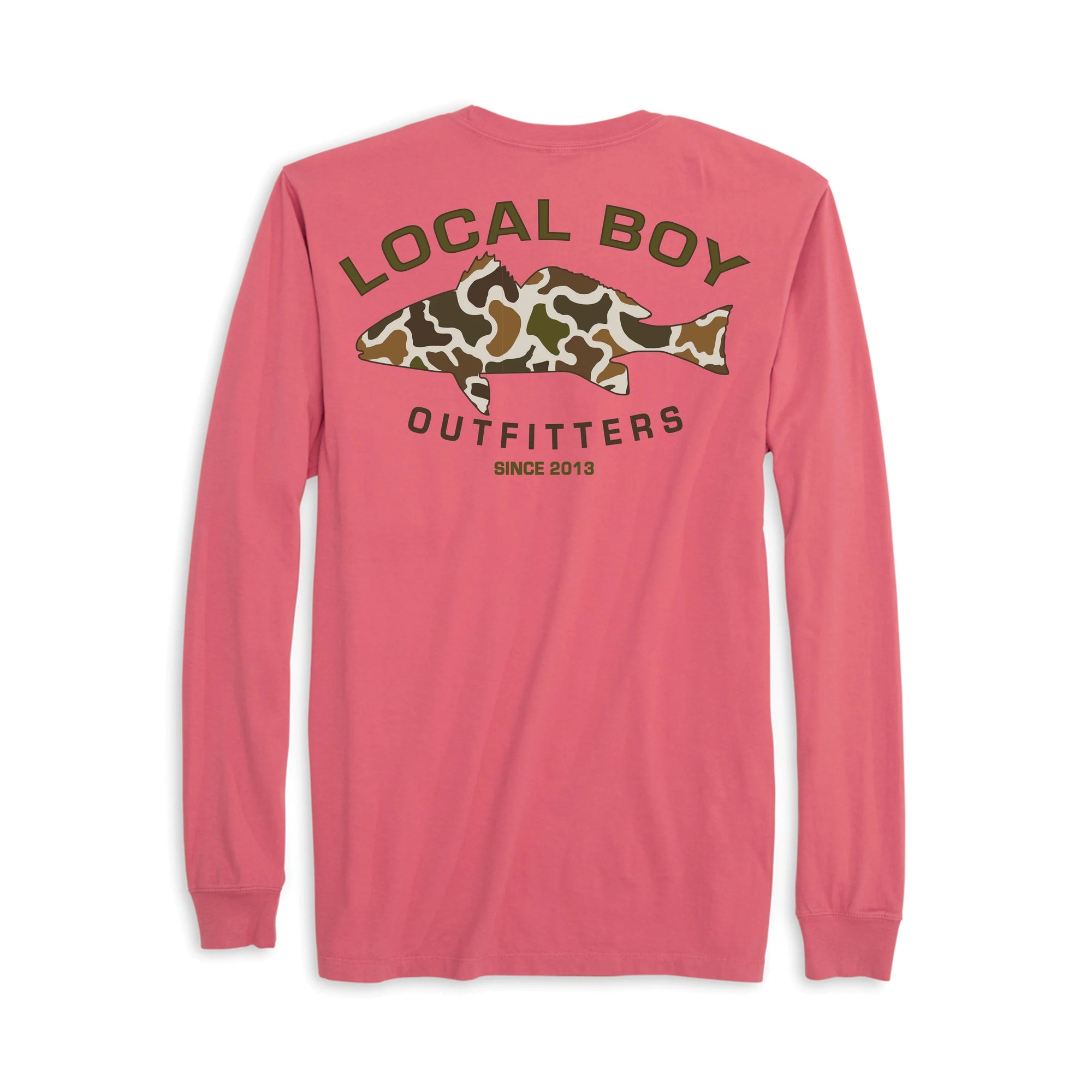 LOCAL BOY OUTFITTERS Kid's Tees Local Boy Youth L/S Vintage Redfish T-Shirt || David's Clothing