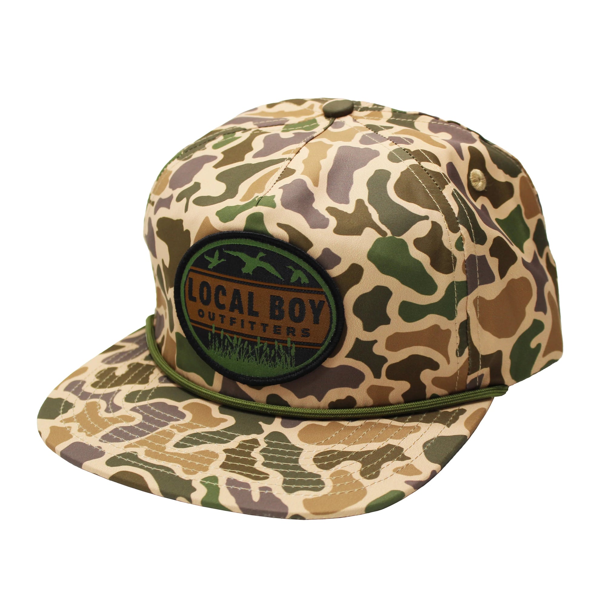 LOCAL BOY OUTFITTERS Men's Hats CAMO Local Boy Duck Badge Flat Brim Hat || David's Clothing L3000293