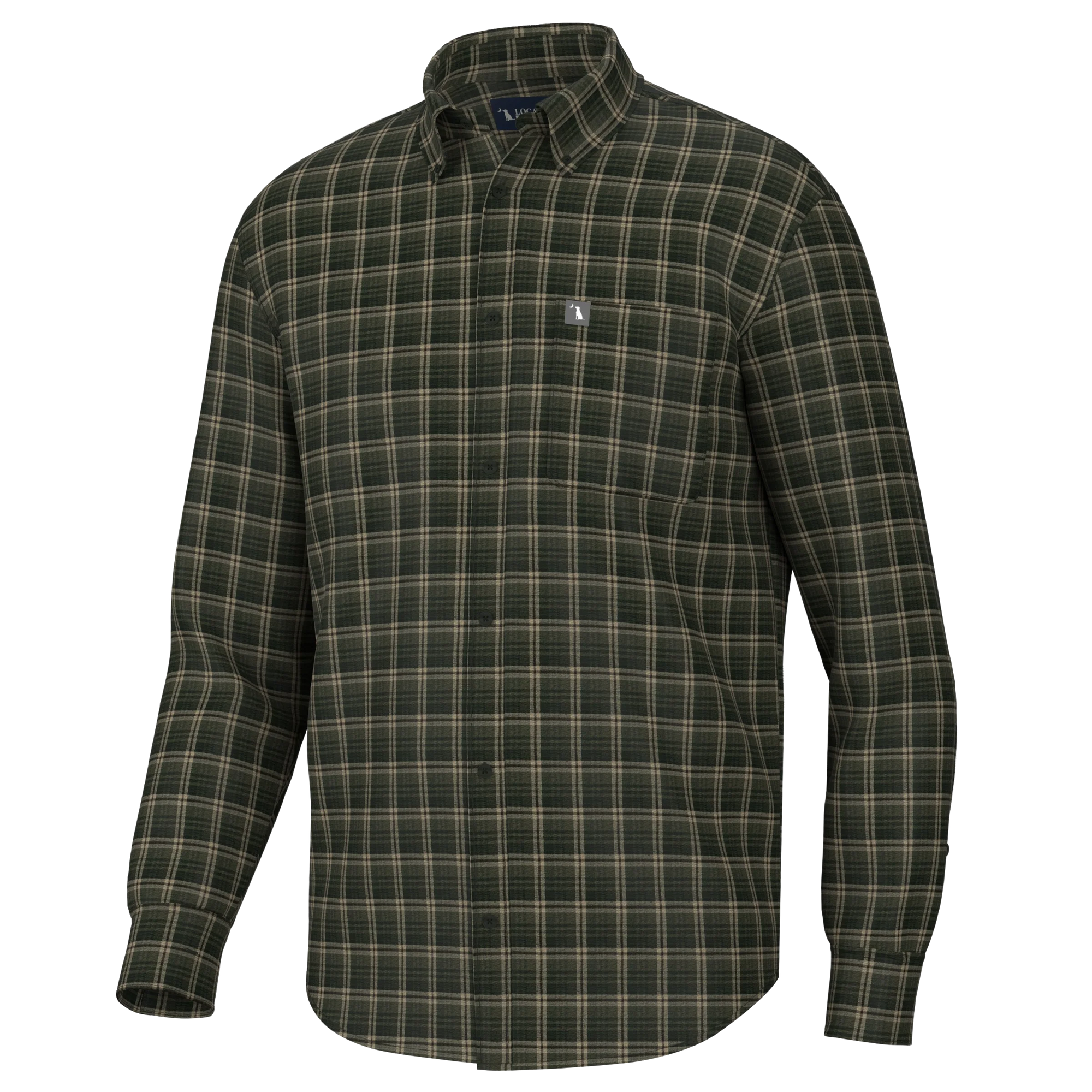 LOCAL BOY OUTFITTERS Men's Sport Shirt Local Boy Gardner Stretch Flannel || David's Clothing 