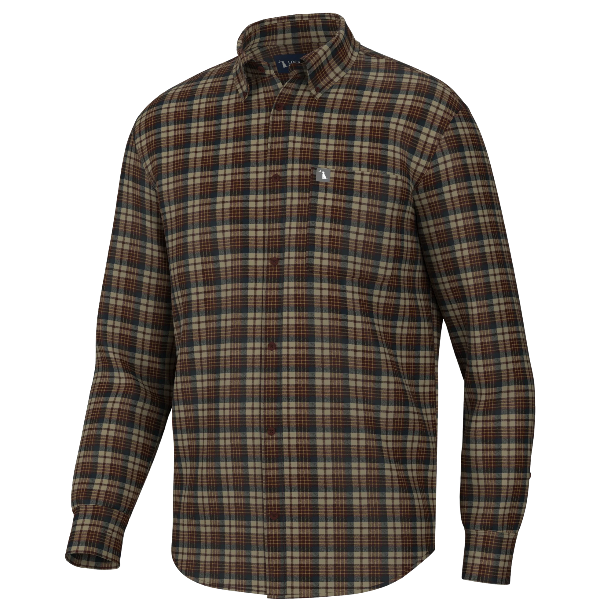 LOCAL BOY OUTFITTERS Men's Sport Shirt Local Boy Grange Stretch Flannel || David's Clothing