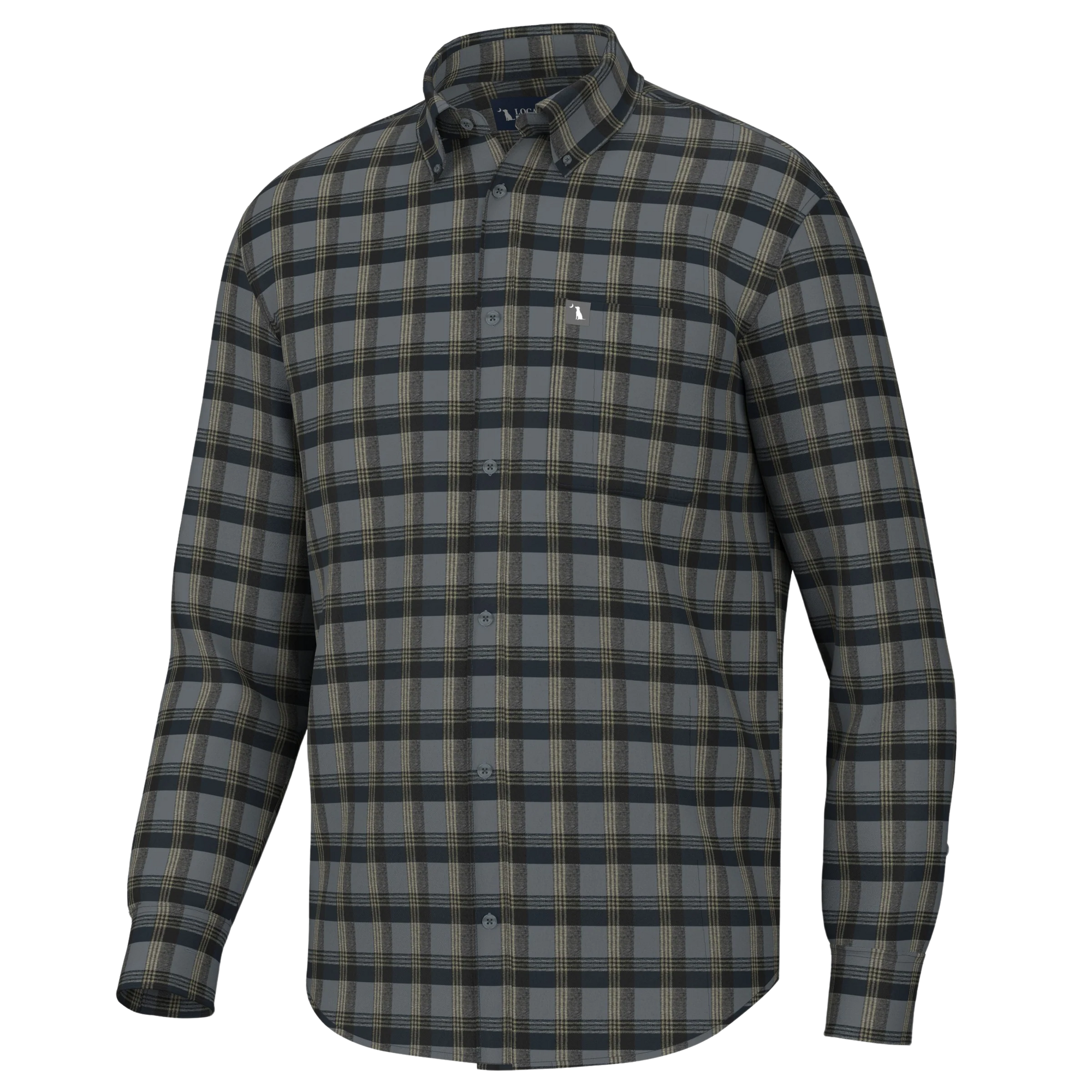 LOCAL BOY OUTFITTERS Men's Sport Shirt Local Boy Shaffer Stretch Flannel || David's Clothing