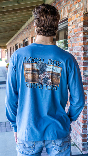 LOCAL BOY OUTFITTERS Men's Tees Local Boy L/S Marsh Dog T-Shirt || David's Clothing