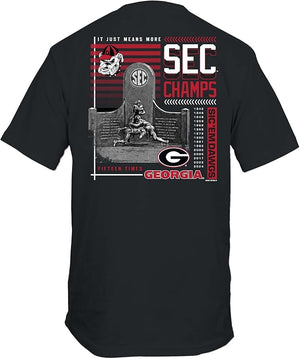 New World Graphics Boys Top Youth 2024 UGA Sec Champions Years Flag SS T-Shirt || David's Clothing