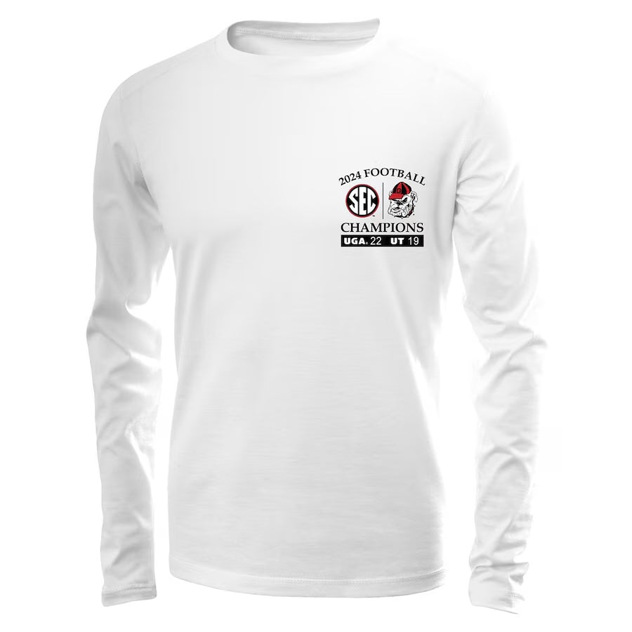 New World Graphics Men's Tees Georgia Bulldogs 2024 SEC Champions Score Long Sleeve T-Shirt