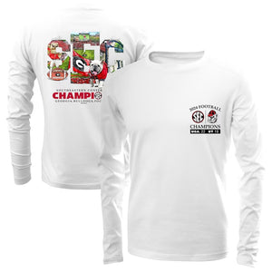 New World Graphics Men's Tees Georgia Bulldogs 2024 SEC Champions Score Long Sleeve T-Shirt