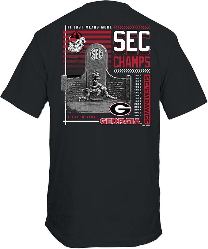 New World Graphics Men's Tees New World Graphics UGA Bulldogs 2024 SEC Championship SS T-Shirt