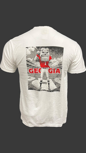 New World Graphics Men's Tees UGA Drawn Field Mascot Short Sleeve T-Shirt || David's Clothing